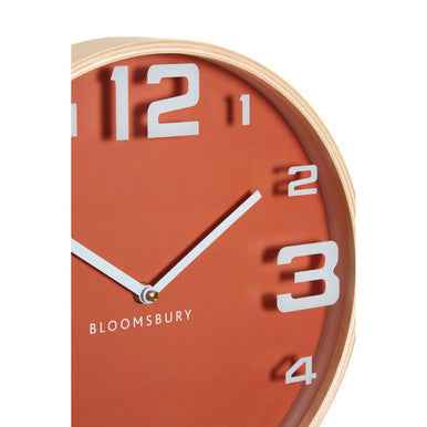 Vitus Orange Wood Large Numbers Wall Clock