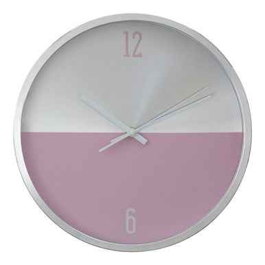 Elko Silver And Pink Finish Wall Clock