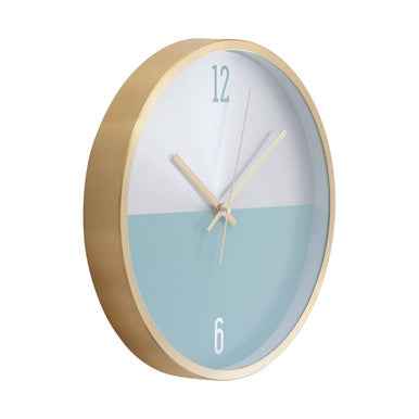 Elko Silver Gold And Blue Finish Wall Clock