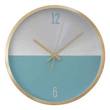 Elko Silver Gold And Blue Finish Wall Clock
