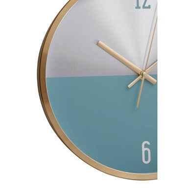 Elko Silver Gold And Blue Finish Wall Clock