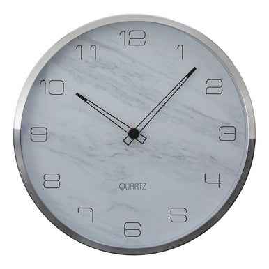 Elko Wall Clock With Silver And Grey Frame