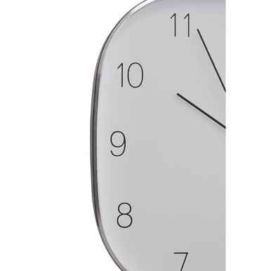 Elko Square Silver Finish Case Wall Clock