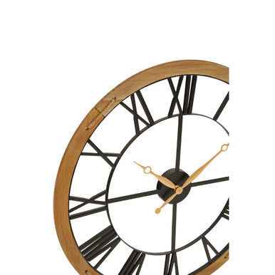 Vitus Black Metal Wall Clock with Gold F