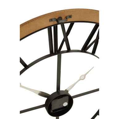 Vitus Black Metal Wall Clock with Gold F
