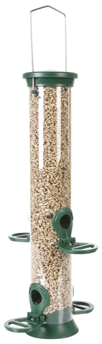 Cj Challenger Plastic Seed Feeder Green 4 Port Medium 35cm