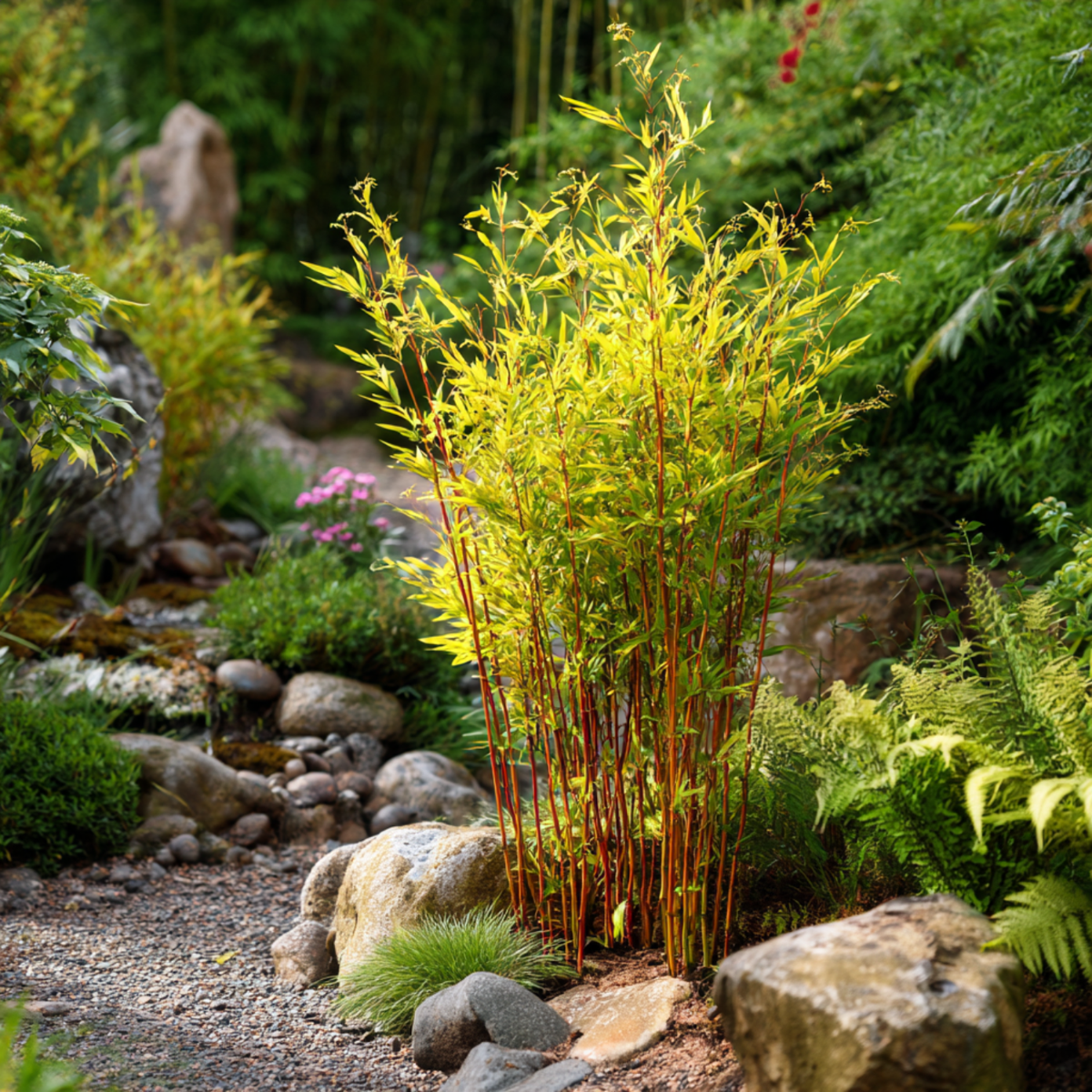 Chinese fountain bamboo - 6 pcs. - Fargesia 'Red Dragon' - H50-70cm - ⌀17cm