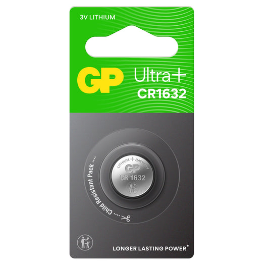 GP CR1632 Ultra Plus 3V Lithium Coin Cell Battery