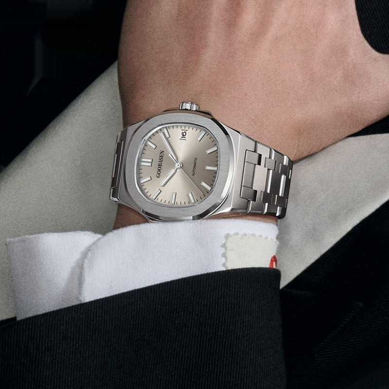 Luxury Automatic Mechanical Watch - Men's Luminous Quartz Timepiece | 42mm Transparent Case Back
