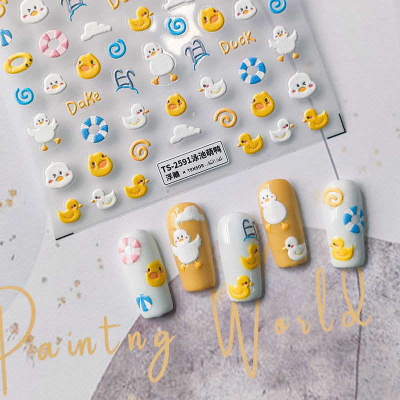 Hello Claws | Swimming Pool Duck Nail Deco Sticker