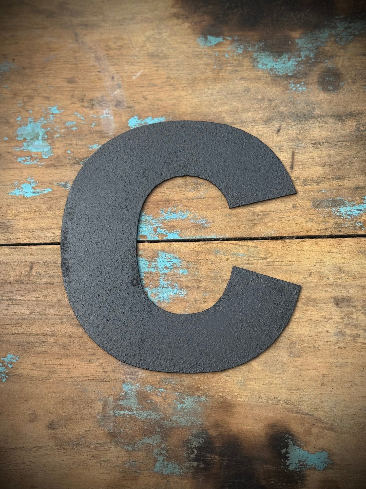 12" and 5" Black Fat Font Metal Letters.