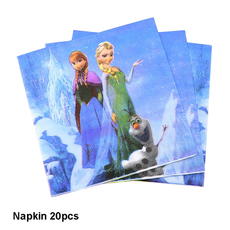 Frozen Anna Elsa Party Supplies – Disposable Plates Cups Napkins Balloons