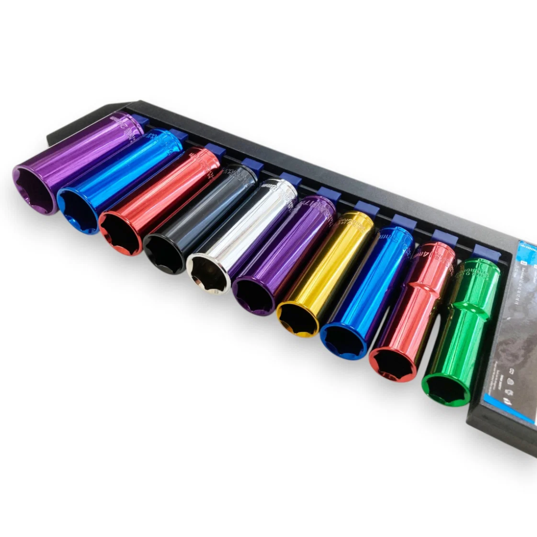 1/2" 10 Piece Multicoloured Deep CRV Socket Set