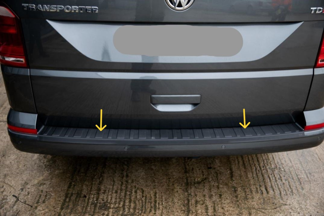For VW T6.1 Transporter Multivan Rear Tailgate Bumper Protector – Black Plastic | Van-X