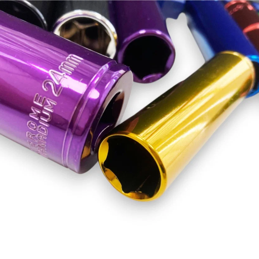 1/2" 10 Piece Multicoloured Deep CRV Socket Set