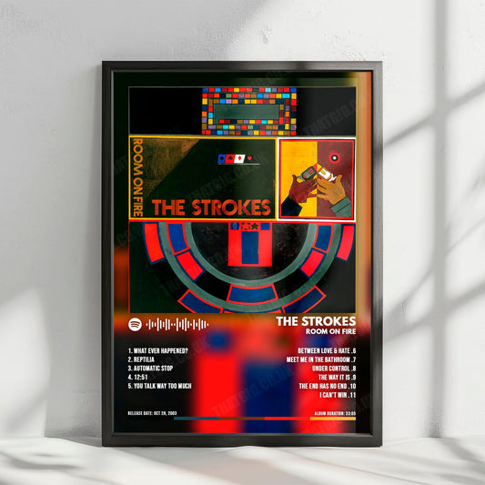 The Strokes "Room on Fire" Album Cover Poster - with Complete Tracklist