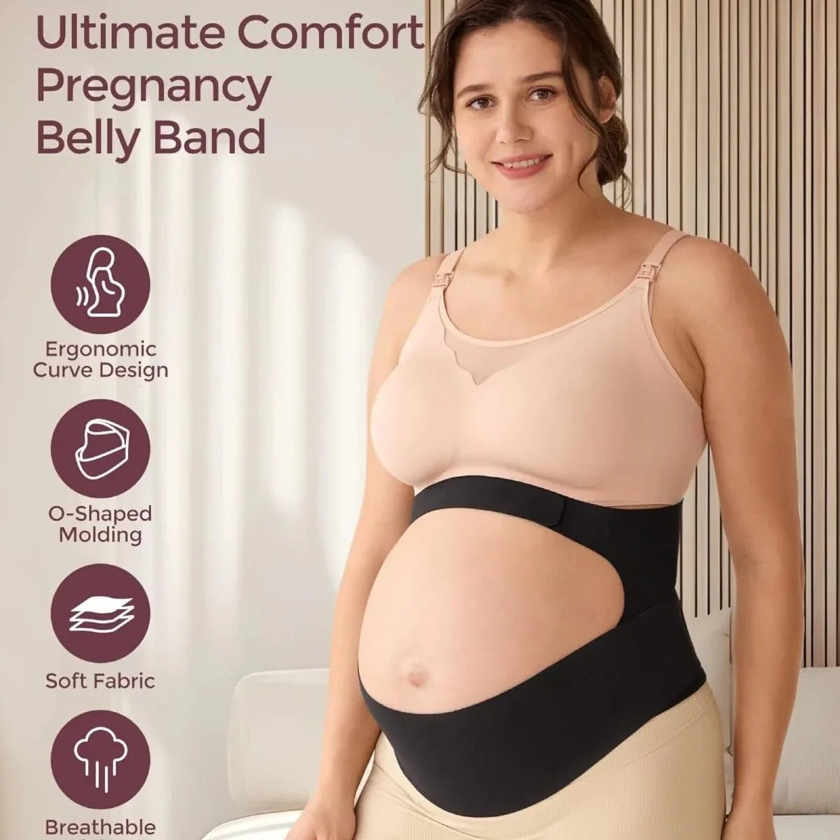 Momcozy Ergonest Maternity Belly Band XL - Black