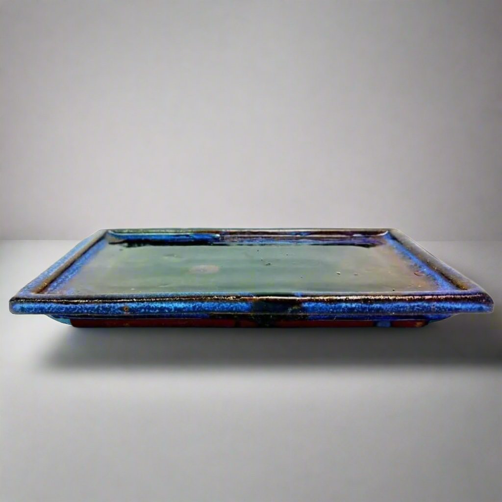 23cm Glazed Bonsai Pot Drip Tray | Rectangle