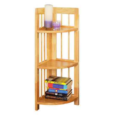 Heva 3 Tier Natural Box Frame Corner Unit