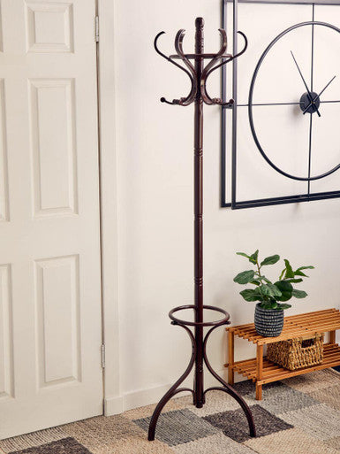 Kennedy Mahogany Finish Coat Stand | Solid Wood & Free Standing