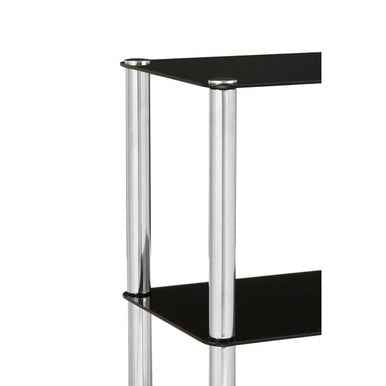 Adam 3 Tier Black Glass Shelf Unit