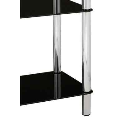 Adam 3 Tier Black Glass Shelf Unit