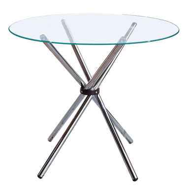 Afton Round Dining Table With Glass Top