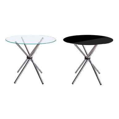 Afton Round Dining Table With Glass Top