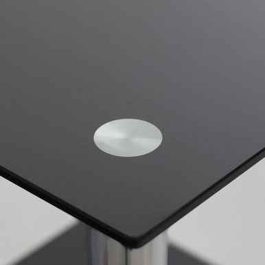 Adam 2 Tier Black Glass End Table