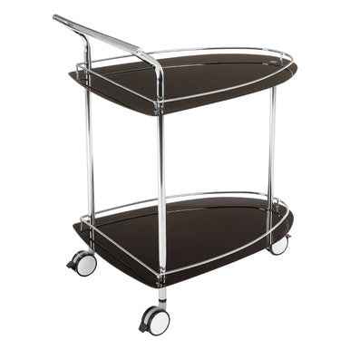 Adam Black Tempered Glass Serving Trolley