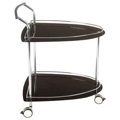 Adam Black Tempered Glass Serving Trolley