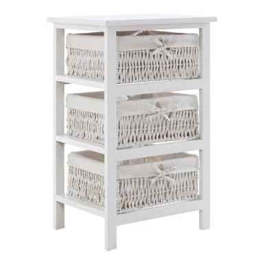 3 Maize Baskets White Storage Unit