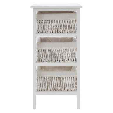 3 Maize Baskets White Storage Unit