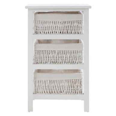 3 Maize Baskets White Storage Unit