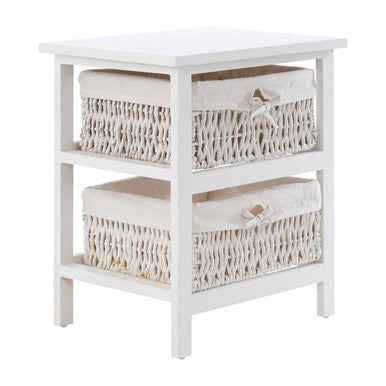 White 2 Maize Baskets Storage Unit