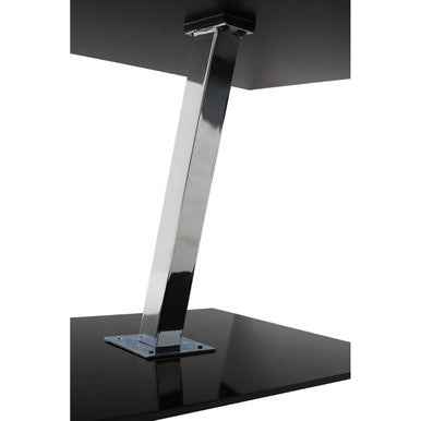 Black Tempered Glass Chrome Frame Top End Table