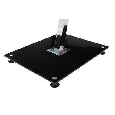 Black Tempered Glass Chrome Frame Top End Table