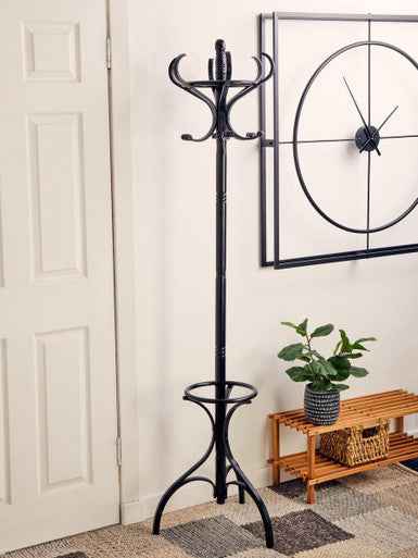 Kennedy Black Finish Floor Standing Coat Stand