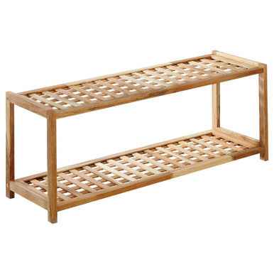 Parker Walnut Wood Bathe Two Tier Shoe Rack
