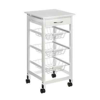 Harlow Glenn White Veneer Finish Kitchen Trolley