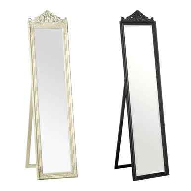 Boudoir Cream And Gold Finish Standing Mirror