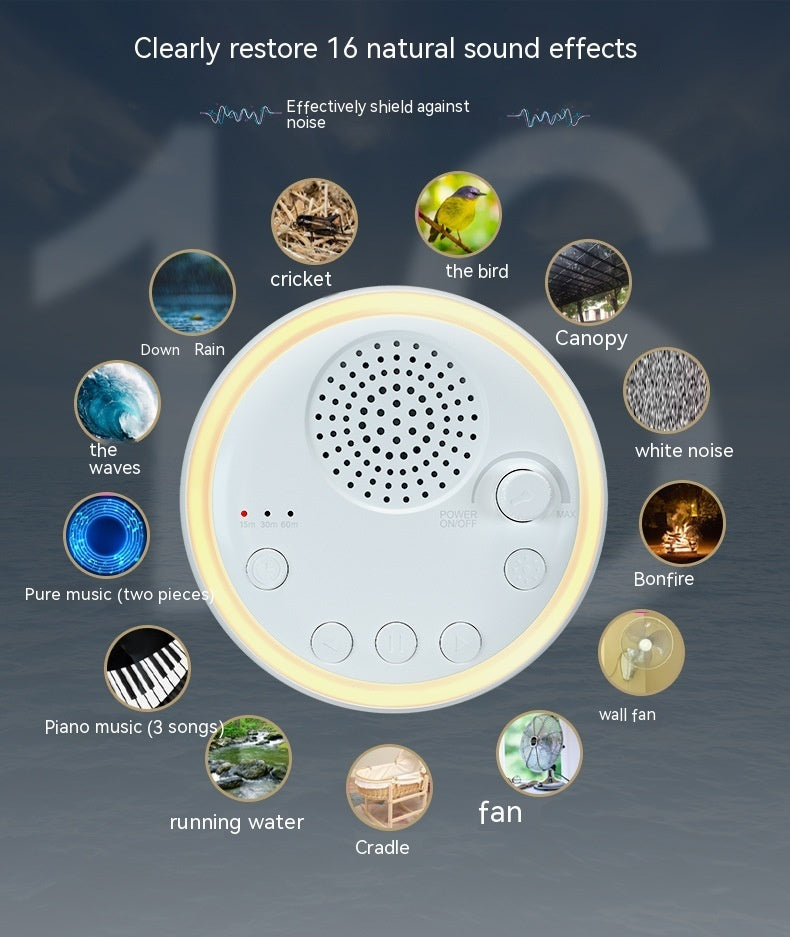 Doozezx Baby White Noise Sleep Aid Machine Portable Soothing Sound Device for Bedroom & Travel
