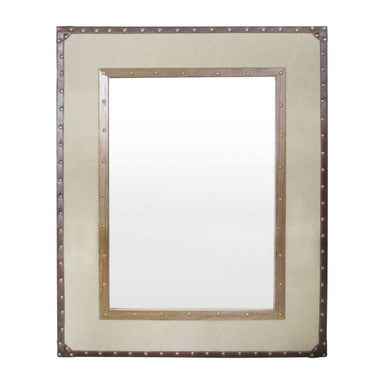 Linella Natural Linen and Cotton Mix Mirror