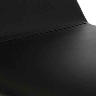 Cassy Black Leather Effect Dining Chair With White Legs