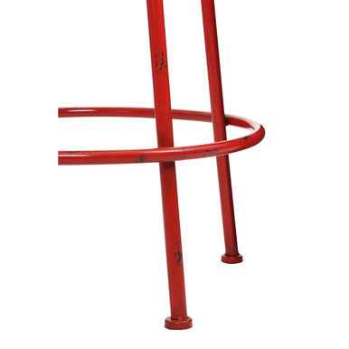 Artisan Red Metal Stool