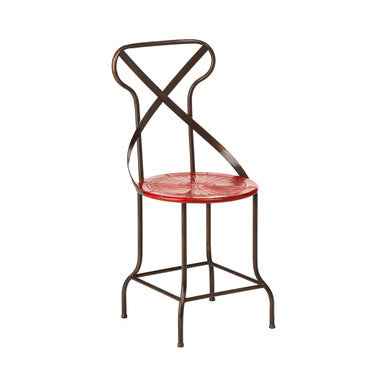Artisan Red Metal Seat Chair