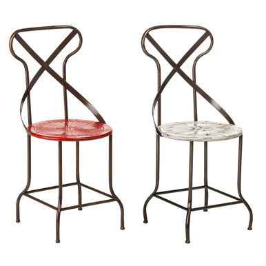 Artisan Red Metal Seat Chair