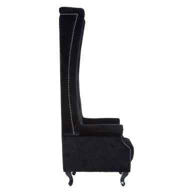 Regents Park Black Velvet Tall Porter Chair