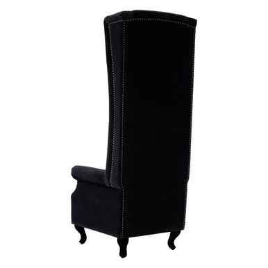 Regents Park Black Velvet Tall Porter Chair