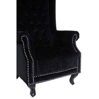 Regents Park Black Velvet Tall Porter Chair